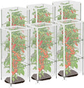 6 Pack 59" x 17.7" Garden Bird Netting for Square Tomato Cage, Tomato Trellis Netting with Zipper & Drawstring, Insect Bird Barrier Plant Cover