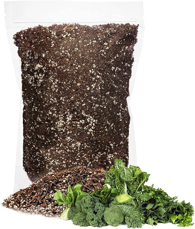 GARDENERA Premium Organic Potting Soil for Leafy Greens - (5 Quart Bag)