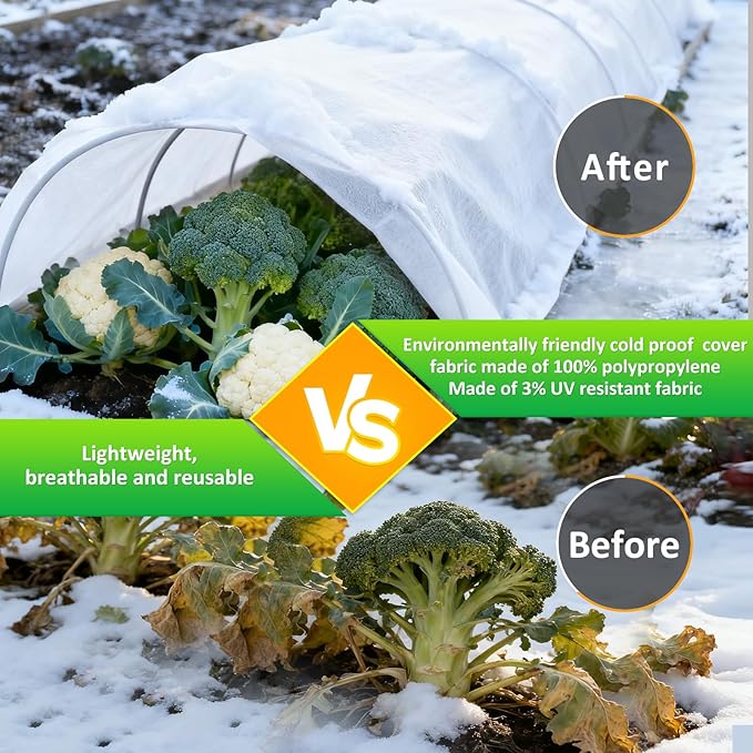 White Plant Covers Freeze Protection, 10 x 30 ft - 2 oz/yd² Frost Cloths for Outdoor Plants, Tree Covers Freeze Protection, Winter Garden Blanket, Sun Cover for Plants for Greenhouse, Vegetables