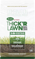 Scotts Turf Builder Thick'R Lawn Southern Gold Blend for Tall Fescue Lawns, Grass Seed, Fertilizer, and Soil Improver, 40 lbs.