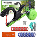 WORKPRO Plant Tying Machine, Lightweight Tape Gun for Tying Vines and Support Plants, Includes Gloves, 20 Rolls of Tape, 10000 Staples, Ideal for Tomatoes, Grapes, Cucumber and Vegetables