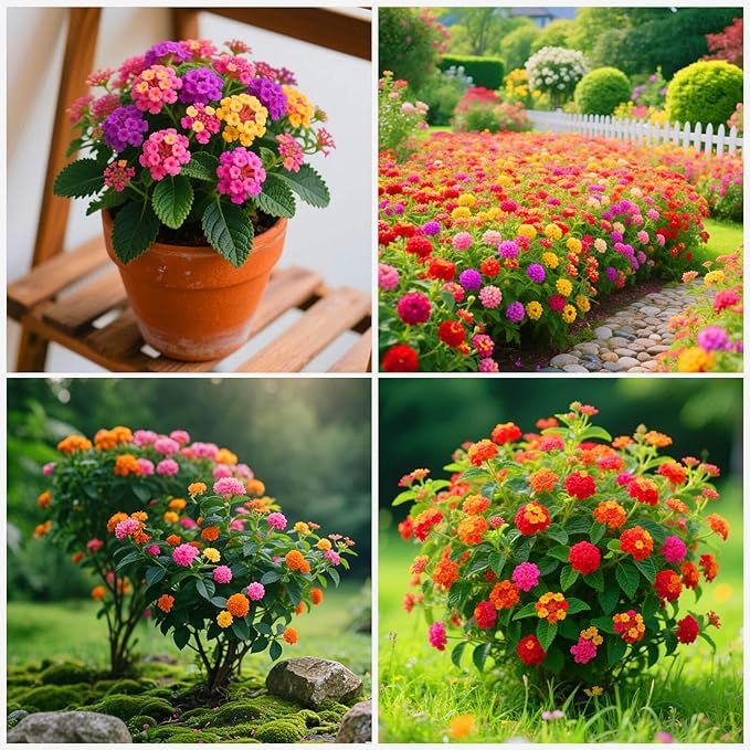 900+ Lantana Flower Seeds – Mixed Colors | Heat & Drought-Tolerant, Easy to Grow | Attracts Butterflies & Hummingbirds | Great for Gardens, Balconies, Planters