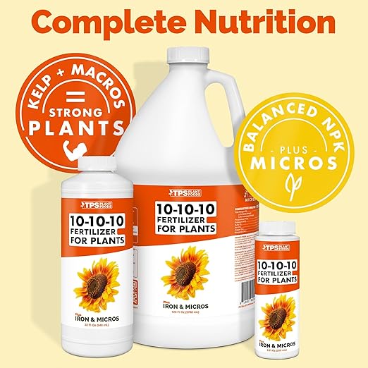 10-10-10 Fertilizer for Plants – Liquid Plant Food for Balanced Nutrition, Strong Roots & Healthy Growth, 32 oz