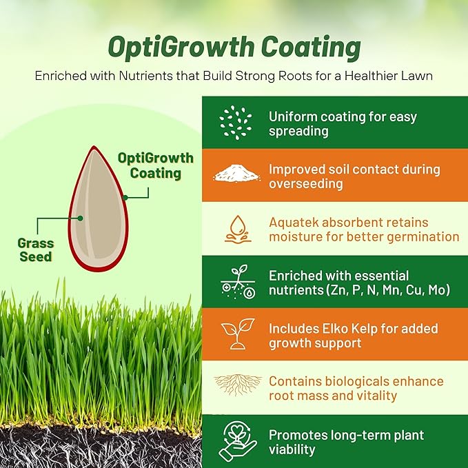 Outsidepride Combat Extreme Transition Zone Grass Seed Blend for Lawn 5 lbs - Fine, Medium Leaf Blades & Dense Turf for Sun, Shady & High Traffic Areas w/OptiGrowth Coating for Seed Enhancement