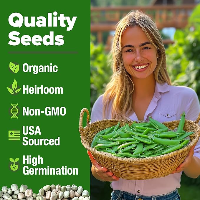 HOME GROWN - Snap Pea Seeds for Planting Organic 100 & Tendersweet Carrots Pack 3000