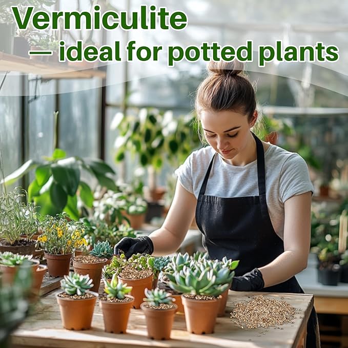 MAQIHAN Vermiculite - Vermiculite for Gardening Organic Soil Potting Mix Horticultural Sand for Seed Starting, Plants, Potting, Garden, Orchid, Horticultural,Succulen 1-3mm (14OZ)