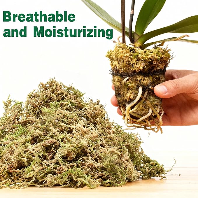 ZeeDix 1.1 lb Premium Sphagnum Moss for Plants Indoor, New Zealand Sphagnum Moss for Orchid Potting Mix Terrarium Succulent Carnivorous Ferns Hosta Garden & Reptile Habitat (Expands to 20L)