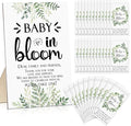 Maitys 100 Pcs Baby Shower Seed Packets Favors for Guests Baby in Bloom Wooden Sign Self Adhesive Envelopes Packet Storage Decor, No Seeds(Green Leaf)