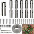 Wire Trellis Kit for Climbing Plants Outdoor - 10-Set Wall Mounted Trellis with 53Ft x 1/8" T316 Stainless Steel Rope, Heavy Duty Garden Wire Trellis System for Espalier & Vertical Gardening