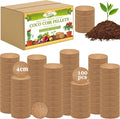 ZeeDix 100pcs 40mm Coco Coir Pellets Potting Soil, Organic Coconut Fiber Seed Starter Soil Pellets, Coconut Coir Soil Discs for Indoor Outdoor Plants, Herbs Houseplants Flowers Succulents Vegetables