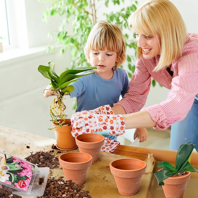 Orchid Bark Potting Mix with Pine Bark and Perlite, Fast Draining Orchid Soil for Healthy Roots, Ideal for Repotting Orchid and Orchid Bark for Indoor Plants (4 Quarts)