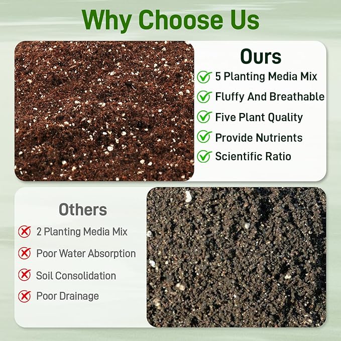 29QT Potting Soil Mix for Indoor Plants - Contains Perlite, Peat Moss, Coco Coir & Rice Charcoal, Natural & Organic Material with Well-Draining, Light & Aerated Texture for Healthy Roots & Fast Growth