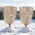 ANPHSIN Burlap Plant Covers Freeze Protection for Patio Winterizing - 2pcs 32"×40" Winter Frost Protector with Drawstring, Reusable Tree Freeze Blanket for Garden Bushes