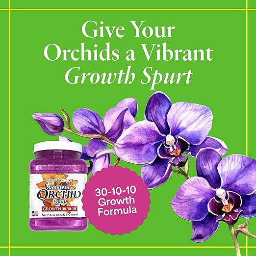 Grow More Premium Growth Formula 30-10-10 Orchid Food Fertilizer - 10oz Water Soluble, High Nitrogen Orchid Fertilizer for Robust Growth & Vibrant Blooms
