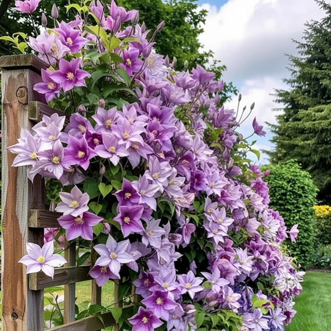 320+ Mixed Color Clematis Vine Plant Seeds, Clematis Seed for Planting Large Blooms Perennial Vine Clematis Flower Seeds, Easy to Growing