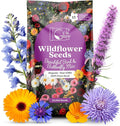 Wildflower Seeds Bulk, 1 Oz. 40,000+ Seeds – Butterfly & Hummingbird Mix with 18 Non-GMO Varieties – Pollinator Flower Seed for Planting