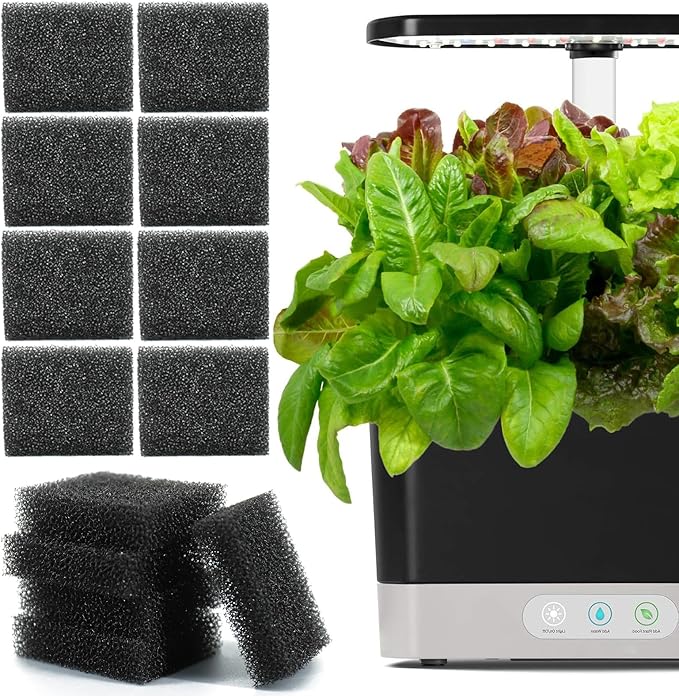 Filter Sponges Replacement Compatible with Aerogarden Harvest, Bounty, Farm, Extra, Ultra All Models, Pump Filter Sponge Replacement Accessories for Aerogarden Reduce Dirt and Debris in Pump (12Pack)