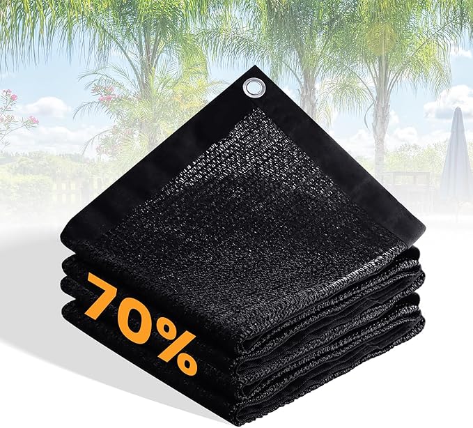 VICLLAX 70% Customized Black Garden Shade Cloth Sun Shade Fabric – UV Resistant Durable Sunblock Netting for Plants, Outdoor Patio, and Greenhouse Coverage, 4x6 FT