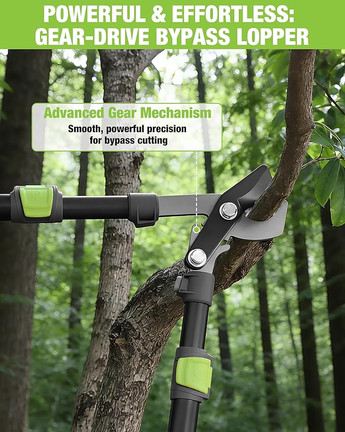 WORKPRO Extendable Bypass Lopper for Gardening, 25-37" Branch Cutter with 1.5" Cutting Capacity, Heavy Duty Pruning Shear Featuring Gear System for Tree Trimming, Tree Cutter Handheld with SK5 Blade