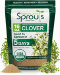 Nature Jims Sprouts Clover Seeds –Organic Non-GMO Sprouting Seeds for Fresh, Nutrient-Rich Seed, Packed with Vitamins, Minerals & Fiber, Ideal for Growing Sprouts and Clover Seed, Reseable Bag, 16 oz