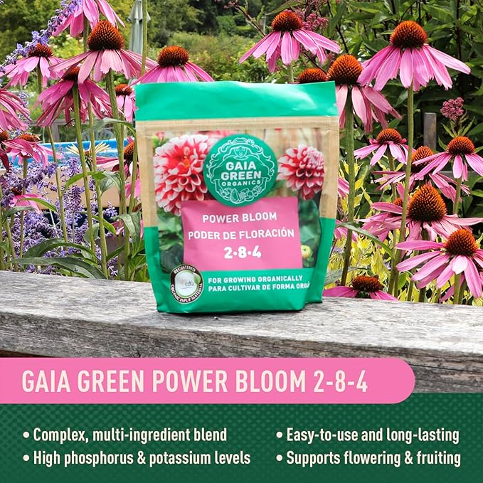 Gaia Green Power Bloom Fertilizer, 2 kg Pouch High Phosphate Organic Blend for Maximum Flowering and Fruit Production in Professional Hydroponics and Traditional Soil Gardening