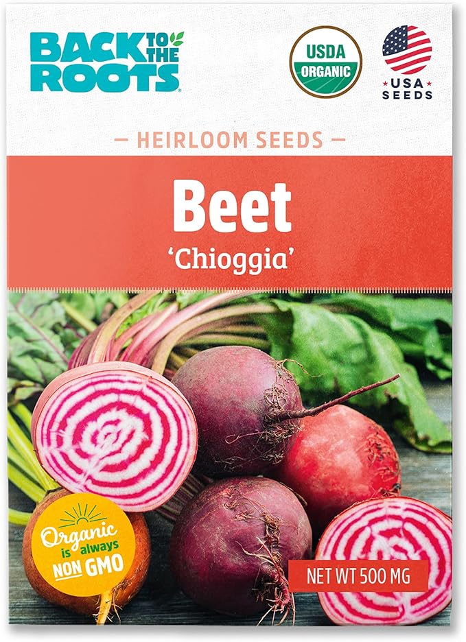 Back to The Roots 100% Organic Seed Packet - Beets 'Chioggia' 500mg