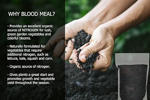 𝐁𝐄𝐒𝐓𝐒𝐄𝐋𝐋𝐄𝐑 Organic Blood Meal Fertilizer by Gardenera - 12-0-0 NPK - All-Natural Plant Food Source of Nitrogen for Organic Gardening, Flowers, Vegetables, Trees & Shrubs - 5 QUARTS