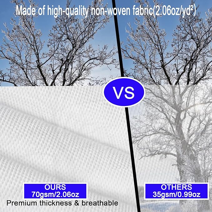 CMINGJ Plant Frost Protection Covers with Viewing Window, 31.5" x 47.2", 2.06oz/yd², Reusable Drawstring Tree Cover, Winter Tree Blanket with Zipper for Plants, Frost Protection Cloth (4 Pack)