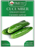 TKE Farms & Gardens - Cucumber Seeds, Straight Eight, 55 Non-GMO Heirloom Pickling Cucumber Seeds, Ideal for Slicing, Salads and Crisp Pickles, Includes Easy-to-Follow Instructions, Qty 1
