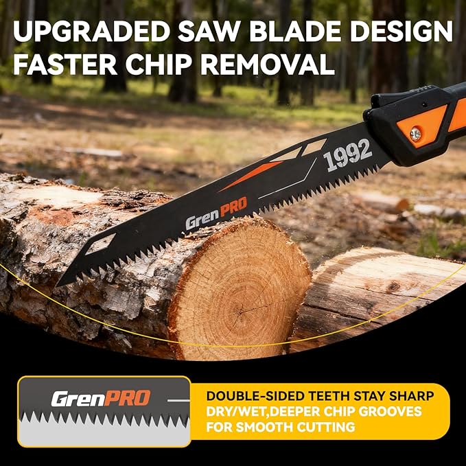 Folding Saw 10 Inch, SK5 Blade Pruning Hand Saws for Wood Cutting, Tree Trimming, Camping, Hiking, Landscaping, Heavy Duty Dry Wood Pruning Saws With Triple-Ground Teeth, Gifts for Men