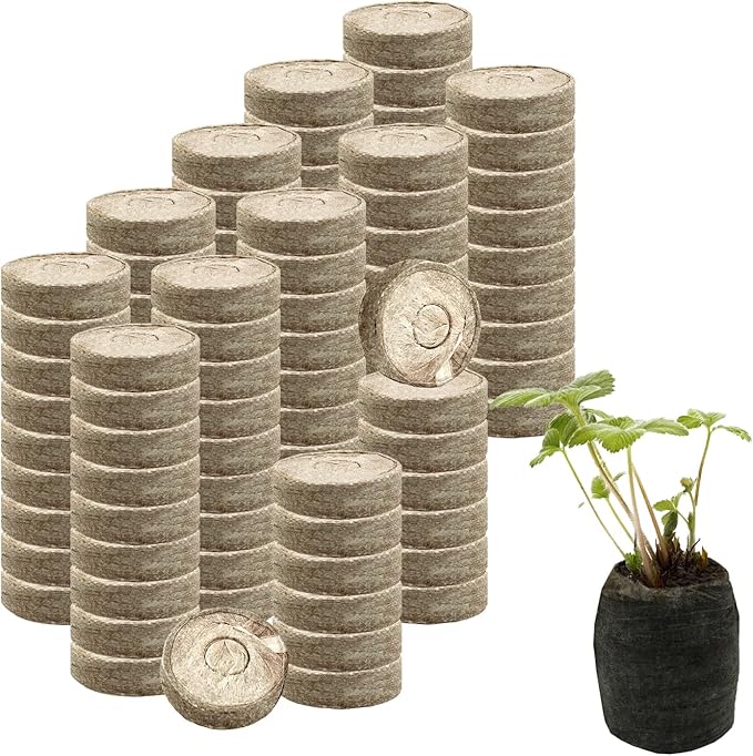 255 Pcs 30mm Peat Pellet Fiber Soil Plant Seed Starters,Compressed Peat Pellet Fiber Soil, Compressed Peat Block for Seedlings for Growing Herbs, Flowers and Vegetables