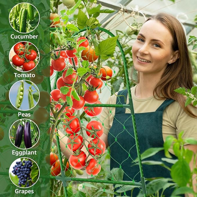 Cucumber Trellis for Raised Bed, 48x48 inch U-Shape Metal Garden Trellis for Climbing Plants Outdoor, Cucumber Trellis for Garden, Arch Garden Trellis for Plants, Vegetables, Flower