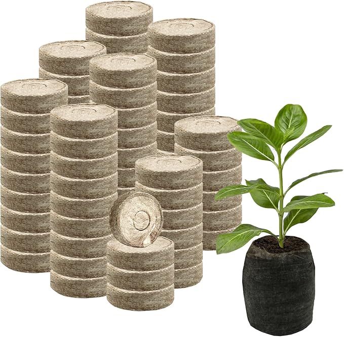 150 Pcs 30mm Peat Pellets for Seed Starting and Sowing, Compressed Seed Starter Pods for Garden Planting of Herbs, Flowers, and Vegetables