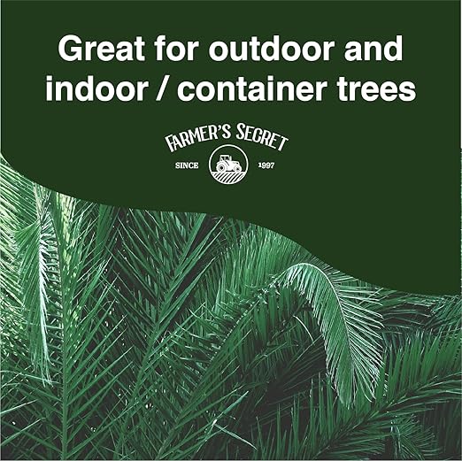 Farmer's Secret Palm Tree Booster Fertilizer - Super Concentrated 4-15-12 Formula - Formulated for All Types of Palm Trees at All Life Stages - Outdoor and Indoor/Container Trees (128oz)