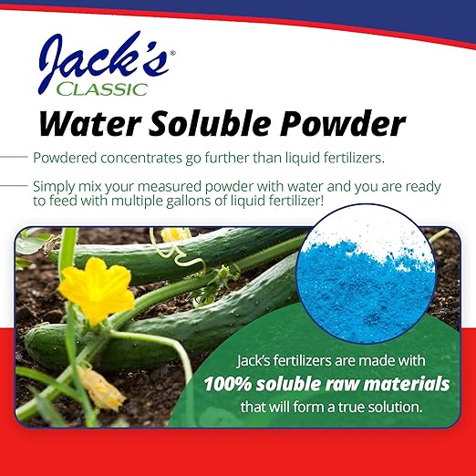 Jack's Classic 12-15-30 Veggie Feed Water-Soluble Fertilizer with Micronutrients, 4lbs - Plant Growth and Abundant Fruit Set in Blooming Vegetable Plants