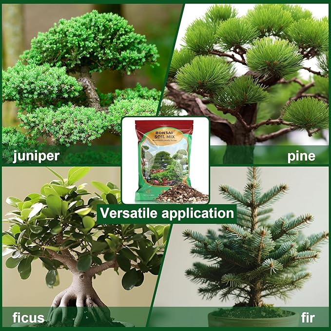 Premium Bonsai Soil Mix with Enhanced Aeration & Drainage 2qt - Professional Grade Potting Soil for Bonsai Pots