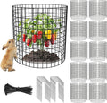5 Pack Plant Protectors from Animals, 12×14in Wire Plant Protector Covers, Metal Garden Cloche with Ground Stakes and Zip Ties for Deer and Rabbit Protection in Outdoor Gardens