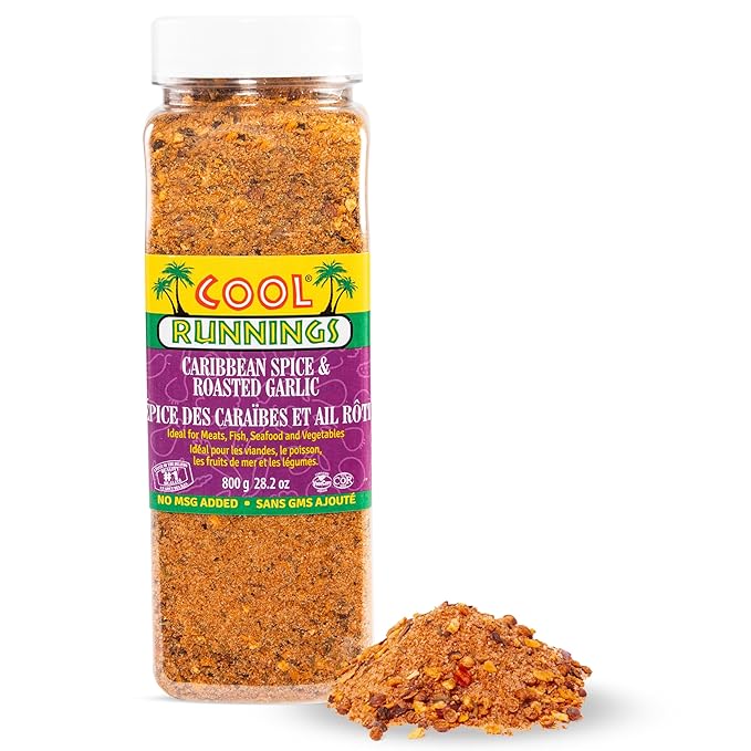 Cool Runnings Caribbean Spice & Roasted Garlic Powder 800g - Used for Grilling, Roasting, and Marinating Meats, Seafood, and Vegetables, Perfect for Rotisserie Chicken