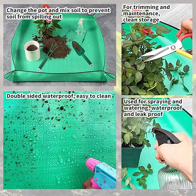 2026 Upgraded All-in-One Gardening Tool Kit: Thickened Repotting Mat, 12-Hole Punch Tools, Handheld Seed Planter & Spreader, 10 Pcs for Precise Sowing Indoor/Outdoor Ideal Gift for Planting Enthusiast