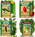 HOME GROWN Vegetable Garden Seeds Kit – 3,682+ Non-GMO USA Seeds – San Marzano Tomato, Parris Island Romaine Lettuce, Persian Cucumber & Pepper – Indoor/Outdoor High Germination Veggie Variety