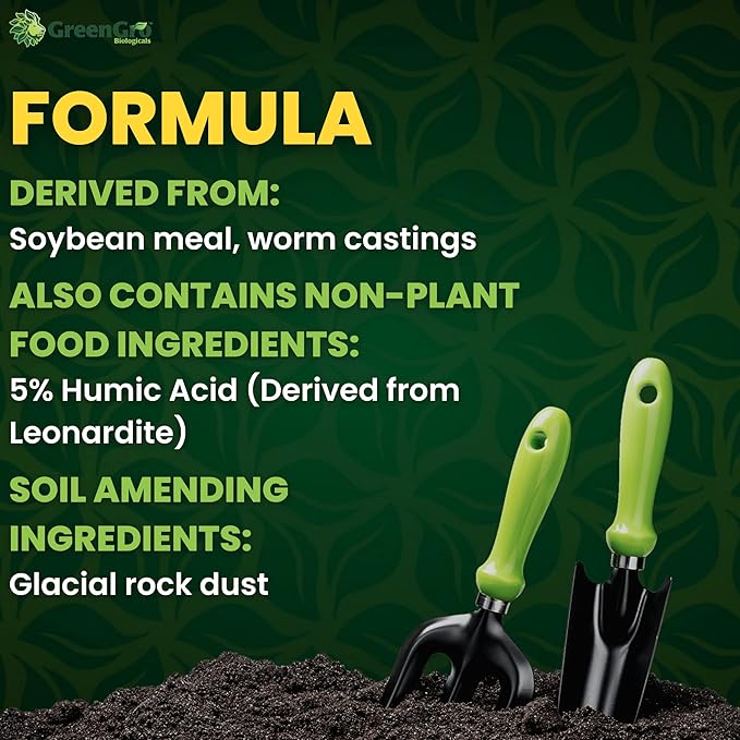 GreenGro Earthshine - Biochar & Humic Acid Blend/Activated Charcoal/Sequesters Carbon/Organic Soil Booster, Top Soil, Plant Food/Compost Tea Accelerator/Derived from Worm Castings / 2lb