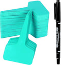 Plant Labels Tags 200Pcs T-Type Plant Markers Plastic Plant Label Garden Labels Tags Plant Labels for Outdoor Garden Waterproof Plant Label Identification Stakes with Permanent Marking Pen (Green)