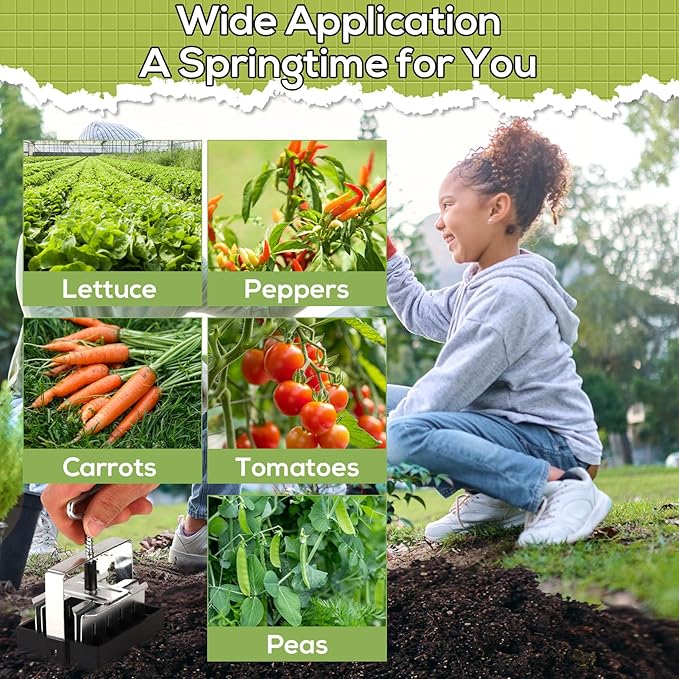 Mini 20 Cell Soil Blocker, Iron Hand Held 3/4 in Soil Block Maker Blocking Tool for Seed Starting with Seed Dispenser Garden Seeding Tools for Indoor Outdoor Plants
