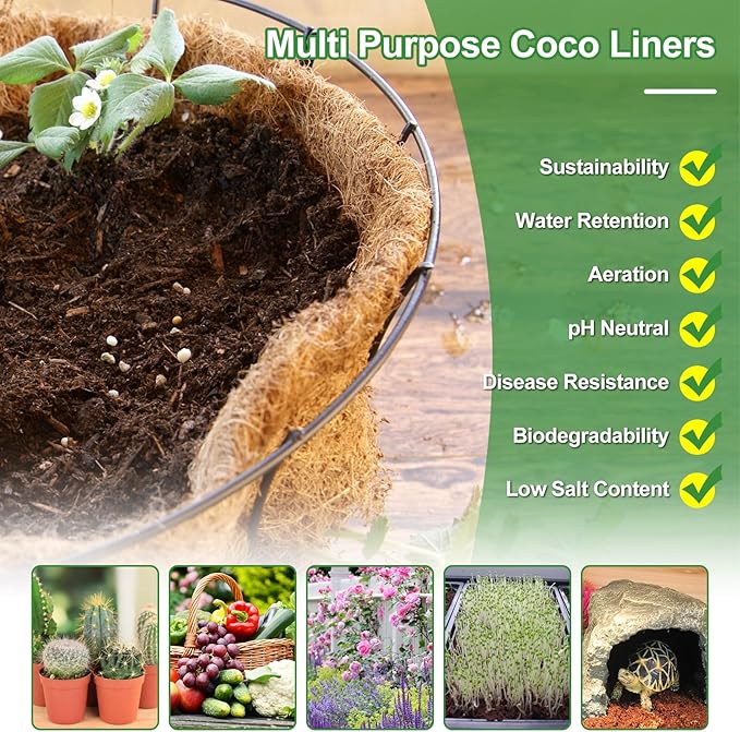 Coco Coir Brick for Plants - 2 Pack Premium 100% Organic Coconut Coir Peat Moss Mix Potting Soil with Low EC & pH Balance, Fiber Coconut Husk for Plants, Flowers, Herbs Garden Soil