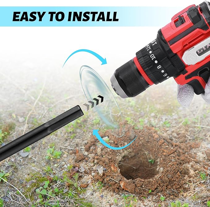 ERYTLLY Bulb Planter, Auger Spiral, 1.6 * 9+3 * 12 inch Garden Planter Tool,Hole Digger for Planting Bulb