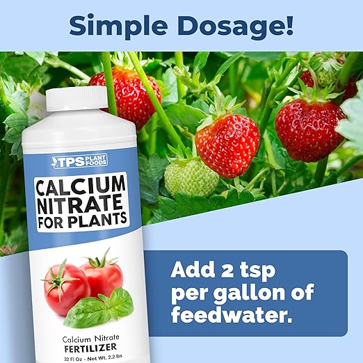 Calcium Nitrate Fertilizer – Liquid Fertilizer Supplement for Fast Leaf Growth, Stronger Cell Wall Development & Prevents Blossom End Rot, 32 oz