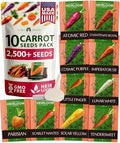 HOME GROWN Rainbow Carrot Seeds 2500+ Heirloom Seeds (10 Varieties) – High Germination, Vegetable Seeds for Planting Indoors or Outdoor Home Garden