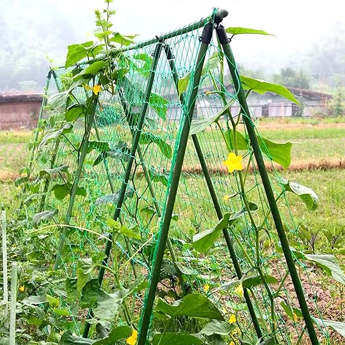 Adjustable Garden Stakes Connectors, Plastic Plant Trellis Clips for 0.43 inch Diameter Rods Connecting Joints for Tomato Cage Cucumber Teepee Climbing Plants Frame