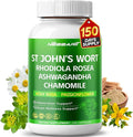 ST John's Wort 14-in-1 Natural Blend with Rhodiola Ashwagandha Chamomile Holy Basil L-Theanine Valerian Passionflower - 150 Count
