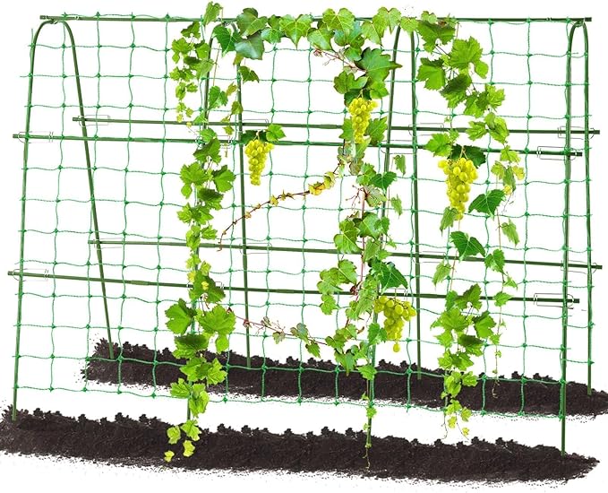 Outdoor Trellis for Climbing Plants Arch Tunnel U-Frame Trellis with Plant Support Clips for Grape Zucchini Plant Metal Tall, Green, MWM-11-U-120x160-GREEN